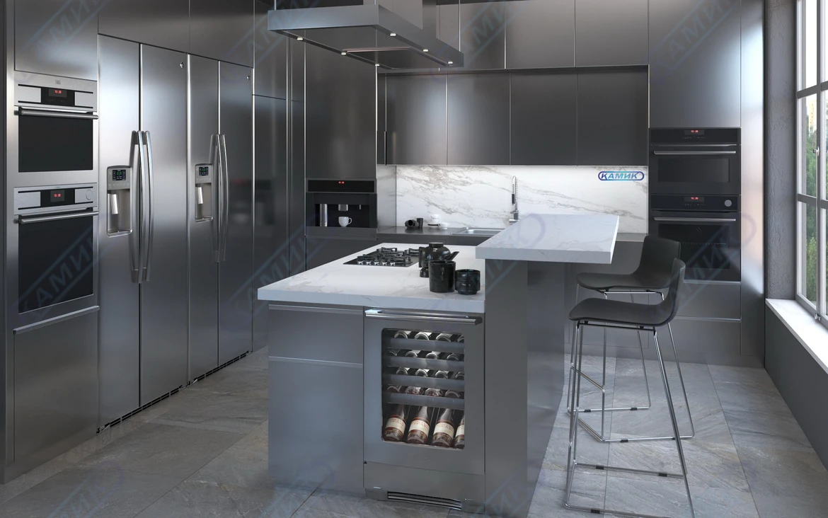 Кухни из
нержавеющей стали: практичность и привлекательность