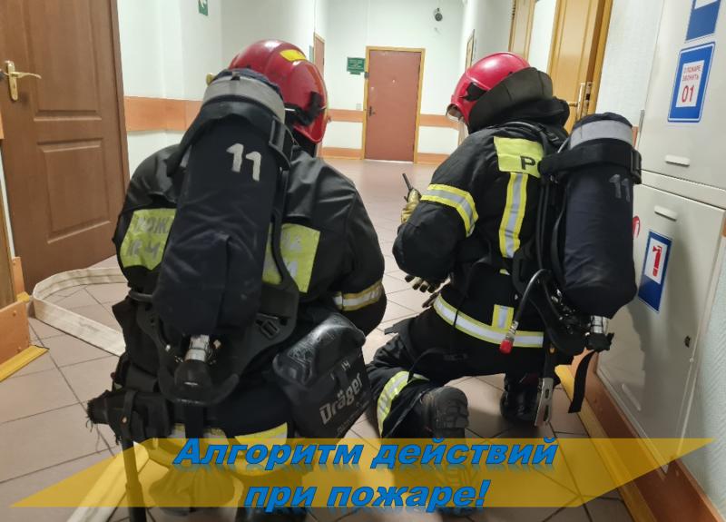 Алгоритм действий при пожаре