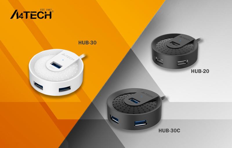 Большие возможности лэптопа с новыми разветвителями от A4Tech HUB-20, HUB-30 и HUB-30C