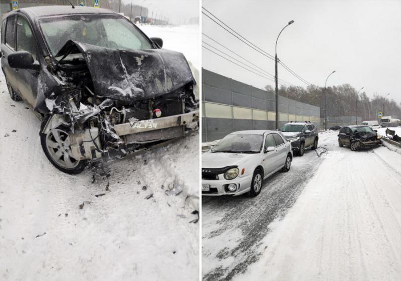 Массовое ДТП произошло на Бугринском мосту в Новосибирске